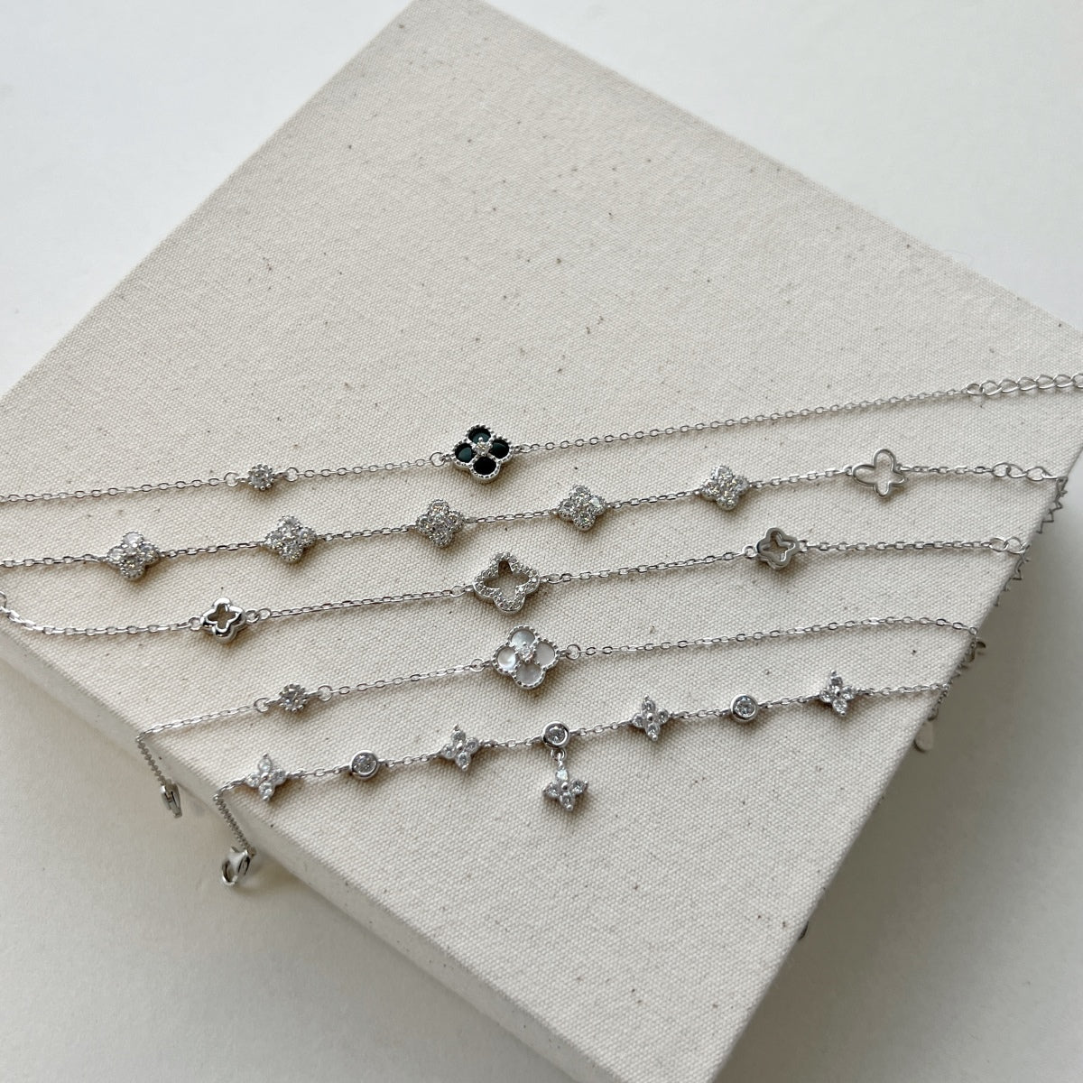 SILVER MINI CLOVER BRACELET - BRILLI GOLDINI