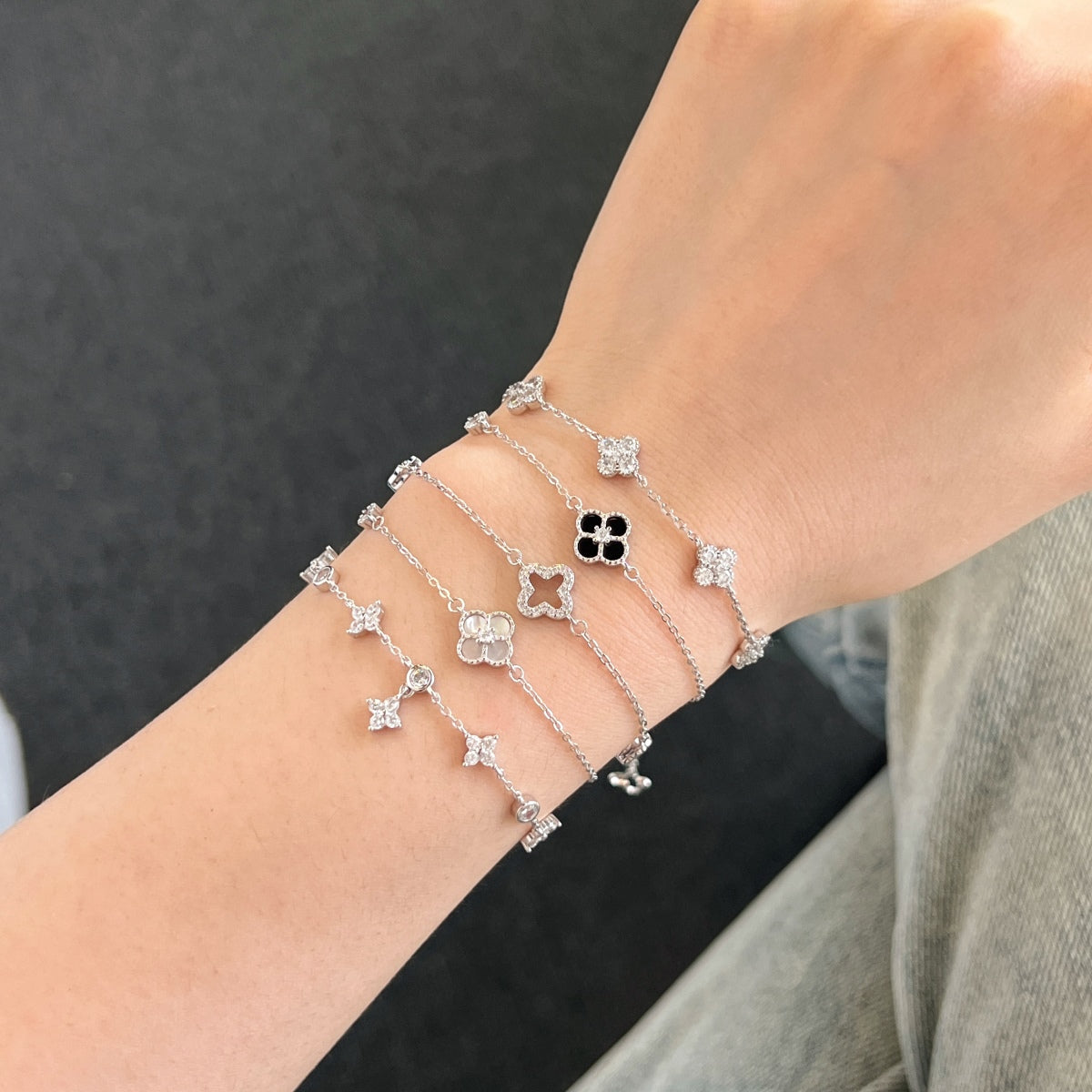 SILVER MINI CLOVER BRACELET - BRILLI GOLDINI