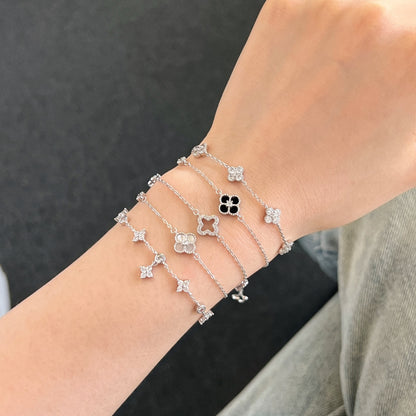 SILVER MINI CLOVER BRACELET - BRILLI GOLDINI