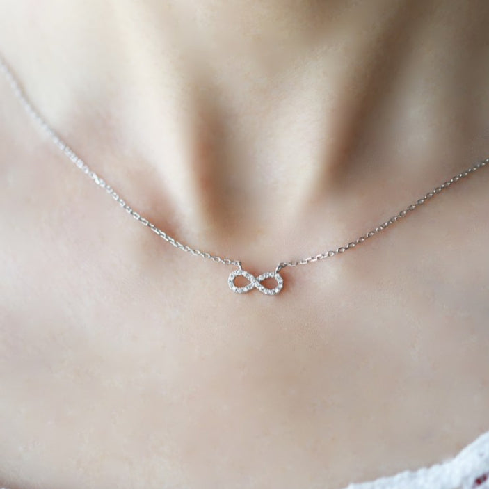 SILVER INFINITY PENDANT NECKLACE - BRILLI GOLDINI
