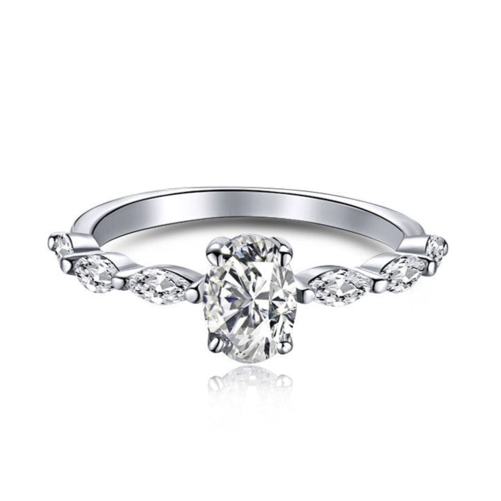 SILVER SPARK OVAL CUT RING - BRILLI GOLDINI