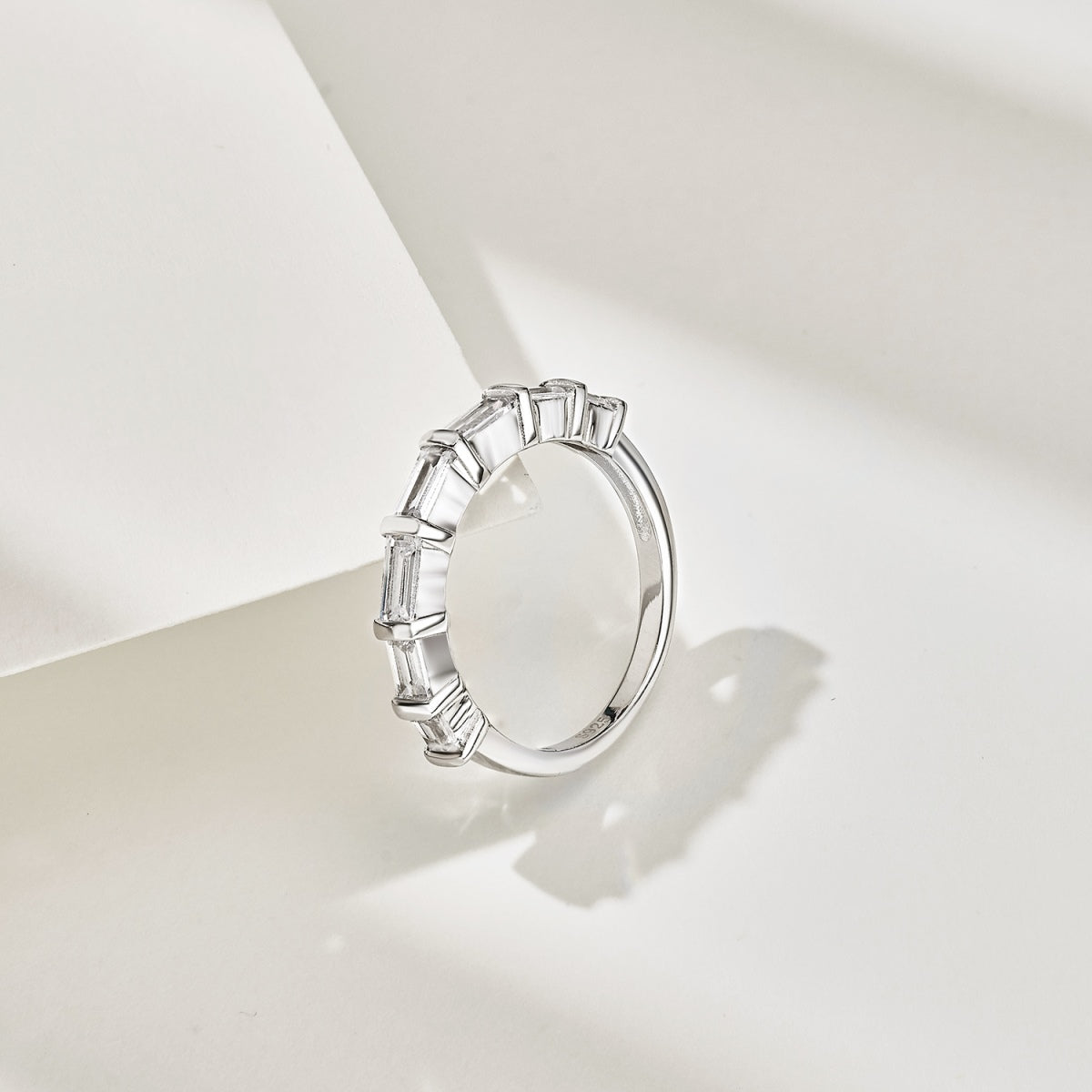 SILVER BAGUETTE CUT RING - BRILLI GOLDINI