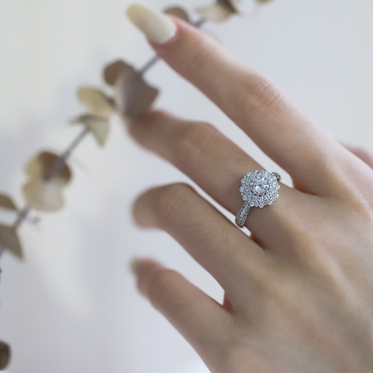 SILVER HALO ROUND RING - BRILLI GOLDINI