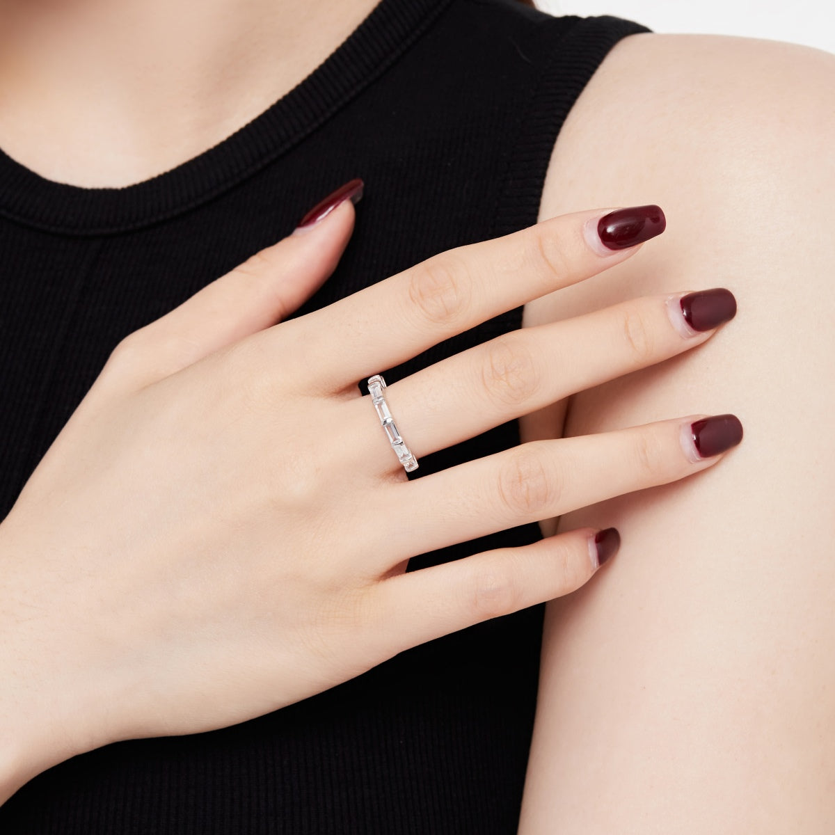 SILVER BAGUETTE CUT RING - BRILLI GOLDINI