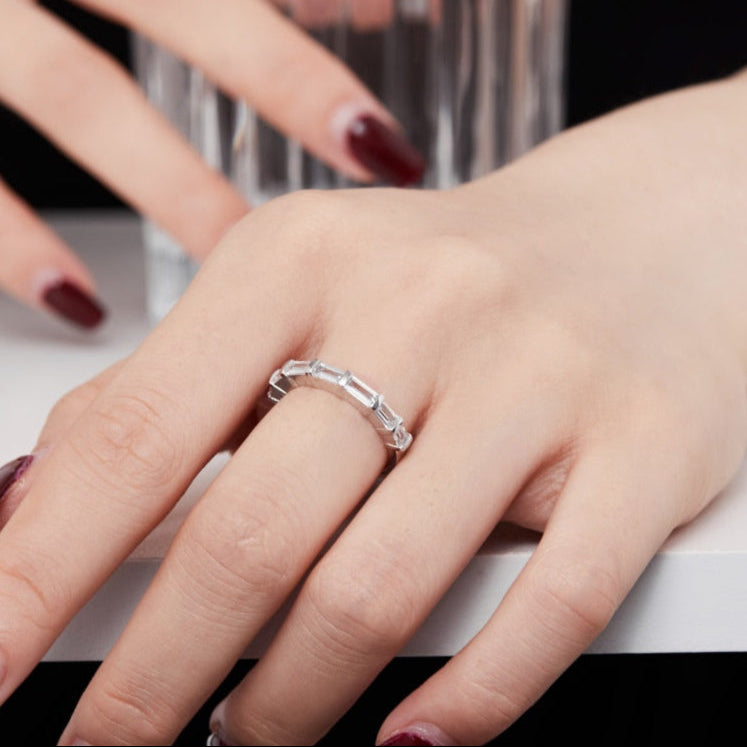 SILVER BAGUETTE CUT RING - BRILLI GOLDINI