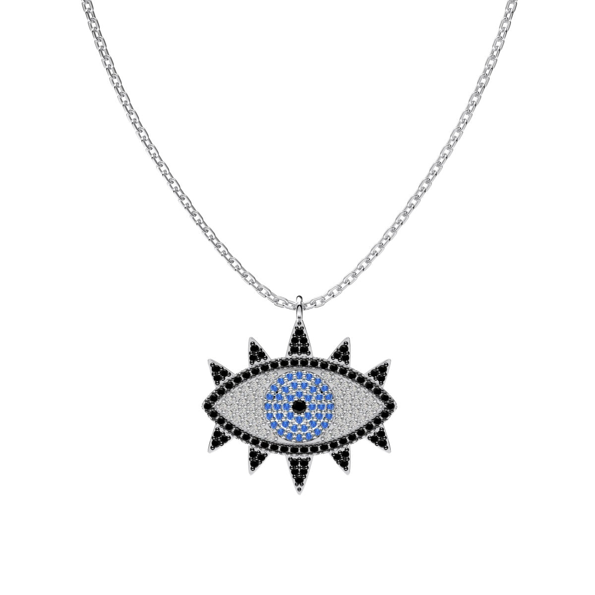 SILVER EVIL EYE NECKLACE - BRILLI GOLDINI