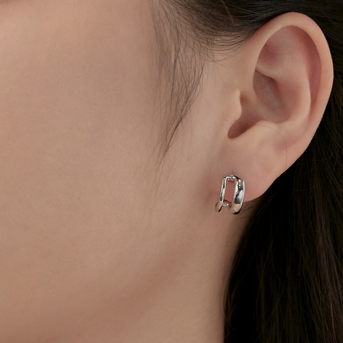 SILVER BOLD HOOP EARRINGS - BRILLI GOLDINI