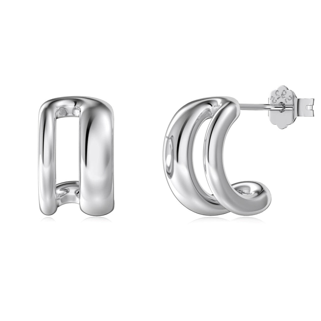 SILVER BOLD HOOP EARRINGS - BRILLI GOLDINI