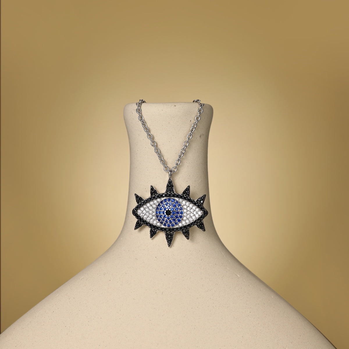 SILVER EVIL EYE NECKLACE - BRILLI GOLDINI