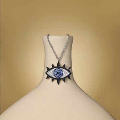 SILVER EVIL EYE NECKLACE - BRILLI GOLDINI