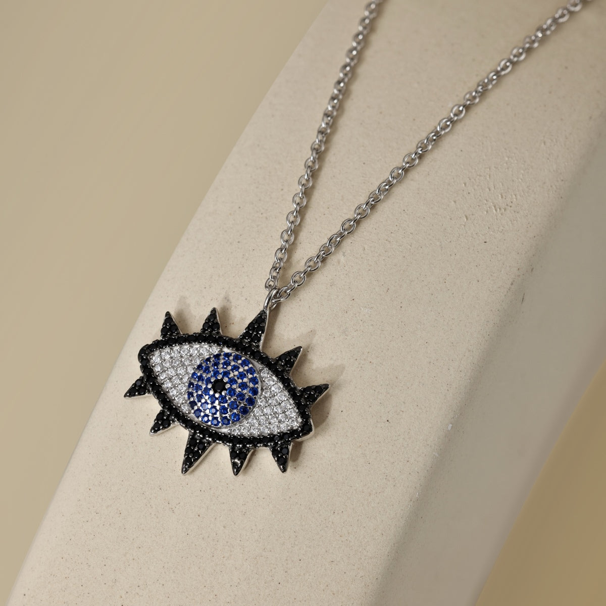 SILVER EVIL EYE NECKLACE - BRILLI GOLDINI