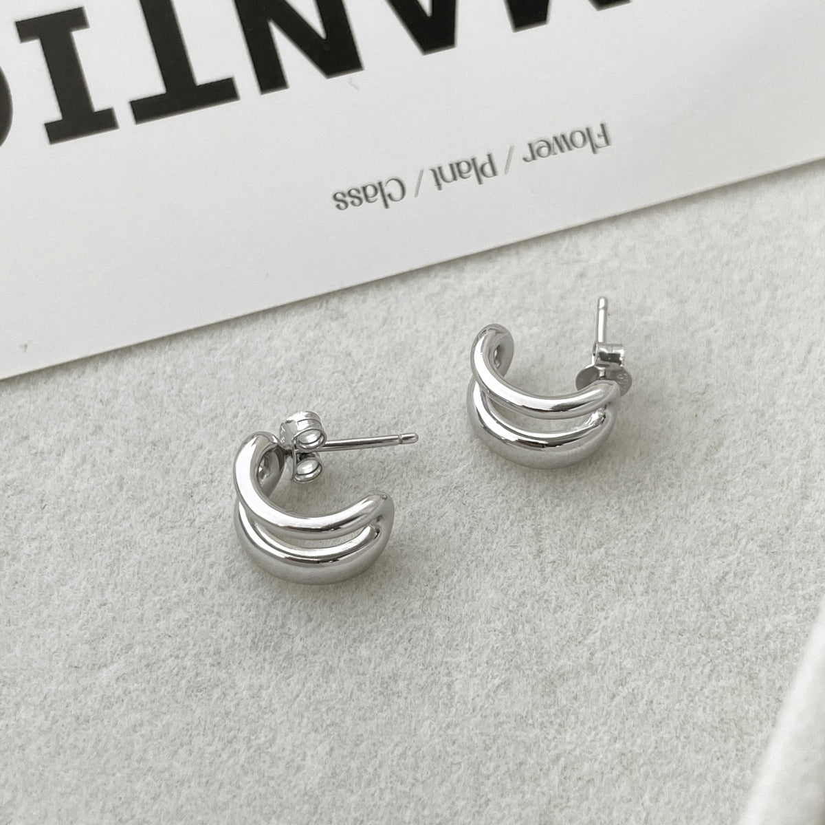 SILVER BOLD HOOP EARRINGS - BRILLI GOLDINI