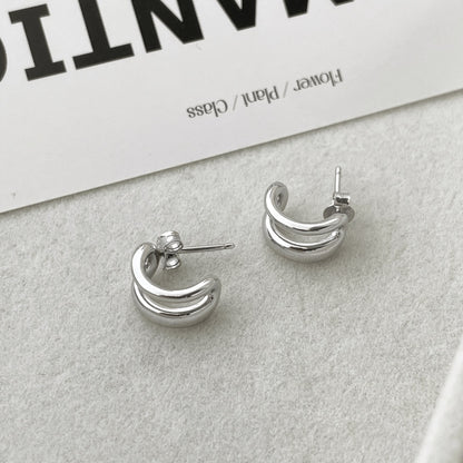 SILVER BOLD HOOP EARRINGS - BRILLI GOLDINI
