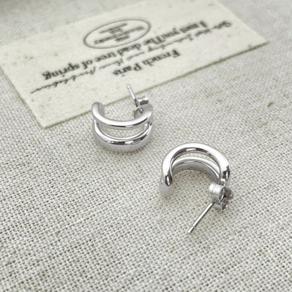 SILVER BOLD HOOP EARRINGS - BRILLI GOLDINI