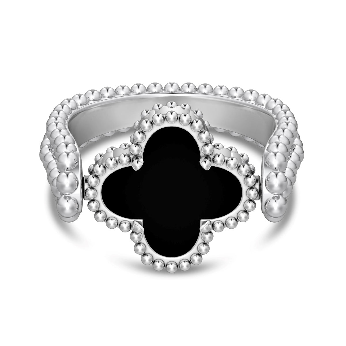 SILVER FLIP CLOVER RING - BRILLI GOLDINI