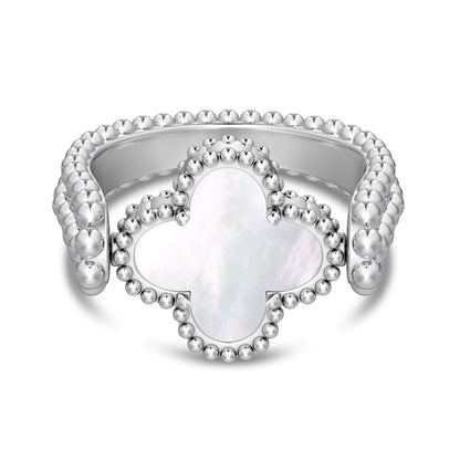 SILVER FLIP CLOVER RING - BRILLI GOLDINI