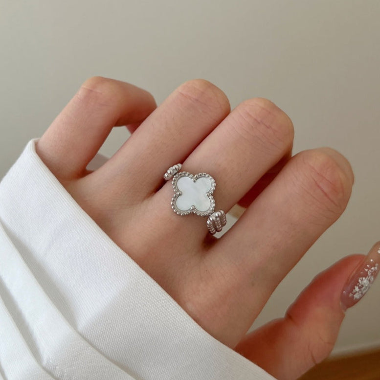 SILVER FLIP CLOVER RING - BRILLI GOLDINI