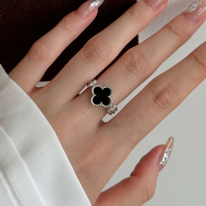 SILVER FLIP CLOVER RING - BRILLI GOLDINI