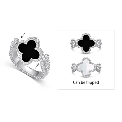SILVER FLIP CLOVER RING - BRILLI GOLDINI