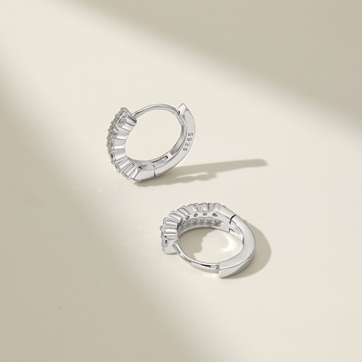 SILVER DOUBLE ROW EARRINGS - BRILLI GOLDINI