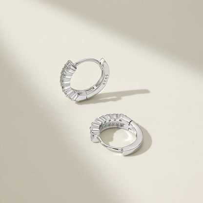 SILVER DOUBLE ROW EARRINGS - BRILLI GOLDINI