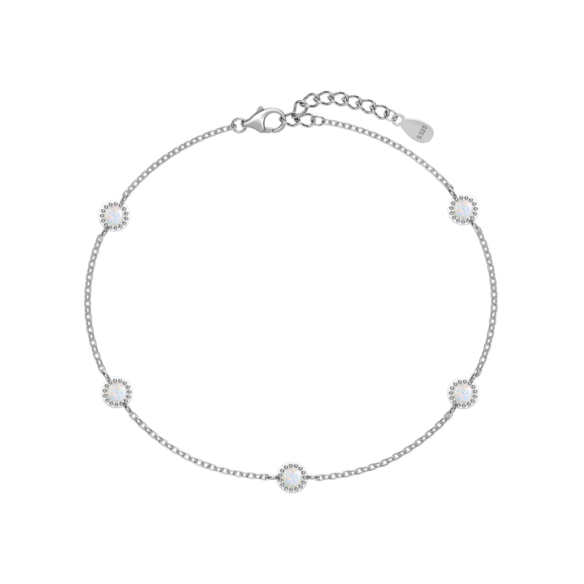 SILVER OPAL BEZEL BRACELET - BRILLI GOLDINI