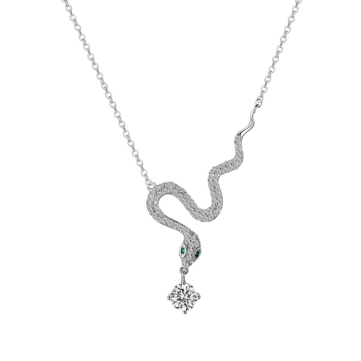 MOISSY BLANQ 0.5CT SNAKE NECKLACES