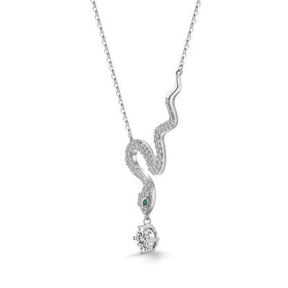 MOISSY BLANQ 0.5CT SNAKE NECKLACES