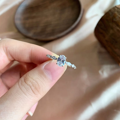 SILVER SPARK OVAL CUT RING - BRILLI GOLDINI
