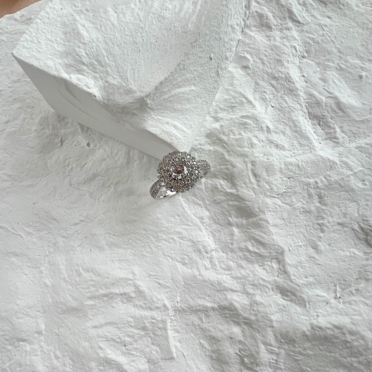 SILVER HALO ROUND RING - BRILLI GOLDINI