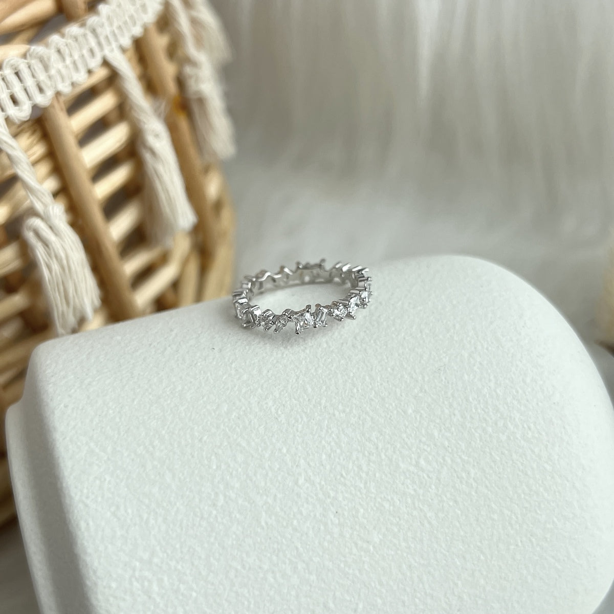 SILVER MIXED CUT ETERNITY RING - BRILLI GOLDINI