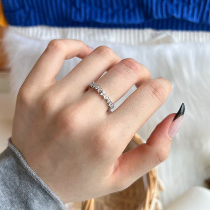 SILVER MIXED CUT ETERNITY RING - BRILLI GOLDINI