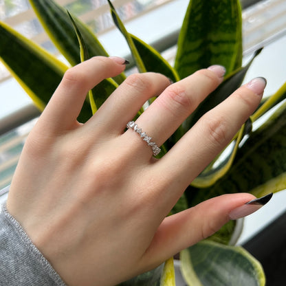 SILVER MIXED CUT ETERNITY RING - BRILLI GOLDINI
