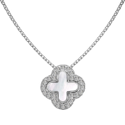 SILVER TWO-SIDED CLOVER NECKLACE - BRILLI GOLDINI